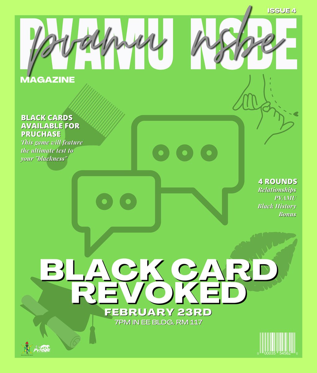 BLACK CARD REVOKED TONIGHT🫣

Aye man.. if y’all think your Black card is valid, pop out tonight at 7PM and see if you locked in fr👀 

4 rounds of the real test! Keep messing around and you may be leaving a different race than you came in if yo card get revoked🤧 #PVAMU