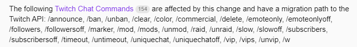 HAVOKgg's tweet image. 🚨Feature Alert🚨

A reminder that tomorrow (02/24), Twitch will be removing /SLASH command capabilities from BOTS in your channel.

If you have a /SHOUTOUT command with your BOT, it will no longer work tomorrow.

Other BOT commands affected attached

Get those commands updated.