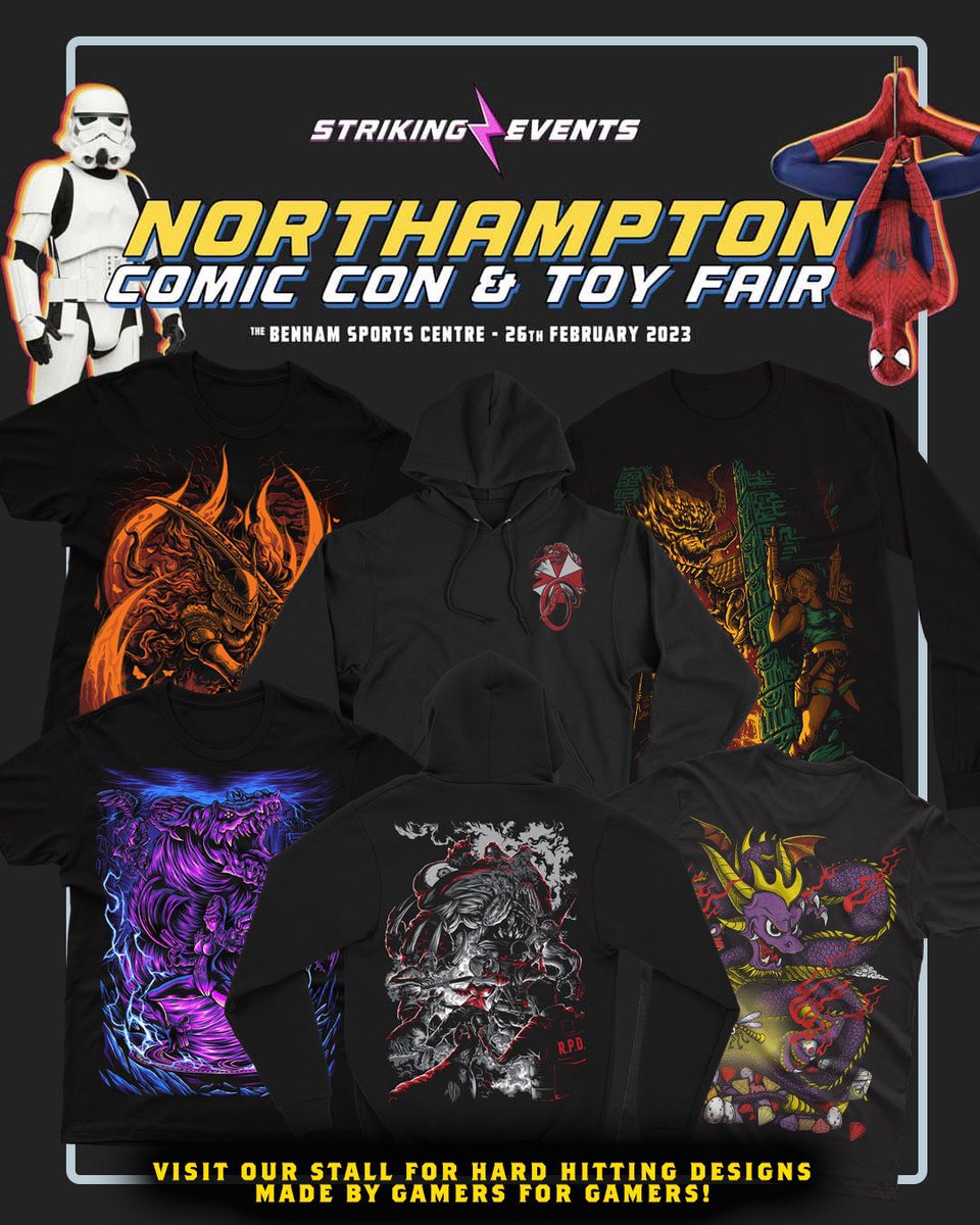 HungerClub's tweet photo. NORTHAMPTON COMICON &amp; TOY FAIR 
This weekend come say hi!✌🏻👀
First event of the year https://t.co/QAfWUPDU7a