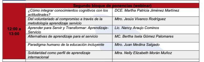 Está por comenzar el segundo bloque de webinars del #sextoencuentrodocente.
A las 13:00  horas, les recordamos estar presentes en la participación cultural y al finalizar nos acompañen a la presentación de la Feria del Libro 
#sextoencuentrodocente
#aprenderparaservirytransformar