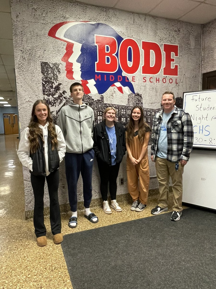 Thank you to these <a href="/CHS_Indians/">St. Joe Central HS</a> seniors for helping us welcome current <a href="/BodePatriots/">Bode Patriots</a> 8th graders to CHS!