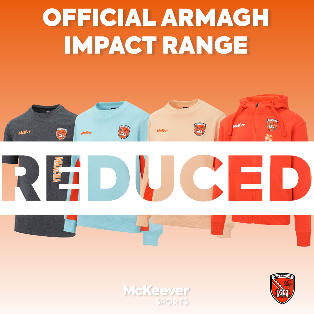 🚨OFFICIAL ARMAGH IMPACT RANGE- REDUCED🚨

Get your hands on the Armagh Official Impact Range at a reduced price today! 🔥 

Instore and online at McKeever Sports 📍