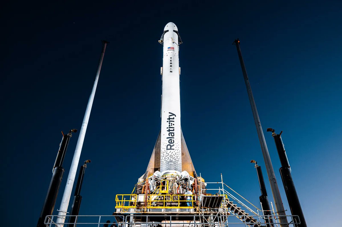 space_jaz's tweet photo. Relativity Space sets date for first Terran 1 launch

"Relativity Space announced Feb. 22 it will attempt the first launch of its Terran 1 rocket as soon as March 8 after securing a launch license and skipping a planned final test."

-https://t.co/YZu8Ukaofy

#spacebusiness https://t.co/aYtUwR4Txa