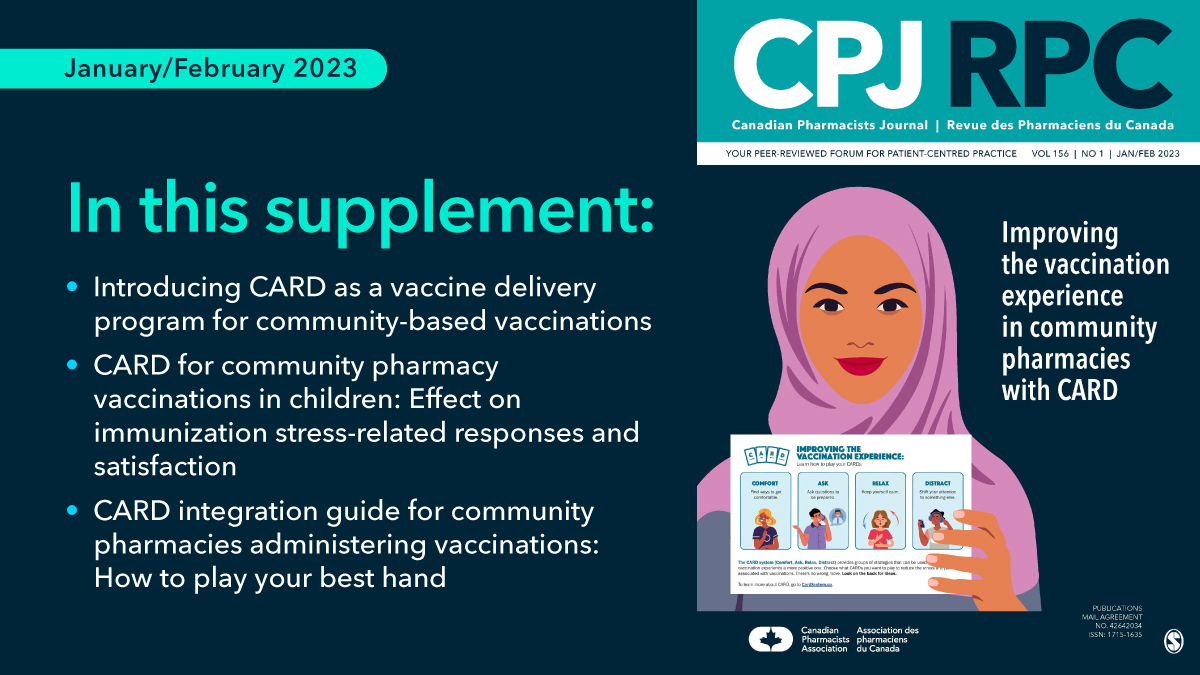 It's #KidsVaccinesDay! Are you looking for ways to improve the vaccination experience for your patients?

Check out @CPJ_RPC’s new supplement all about using the #CARDSystem in pharmacies: ow.ly/9w9x50MYzJa
