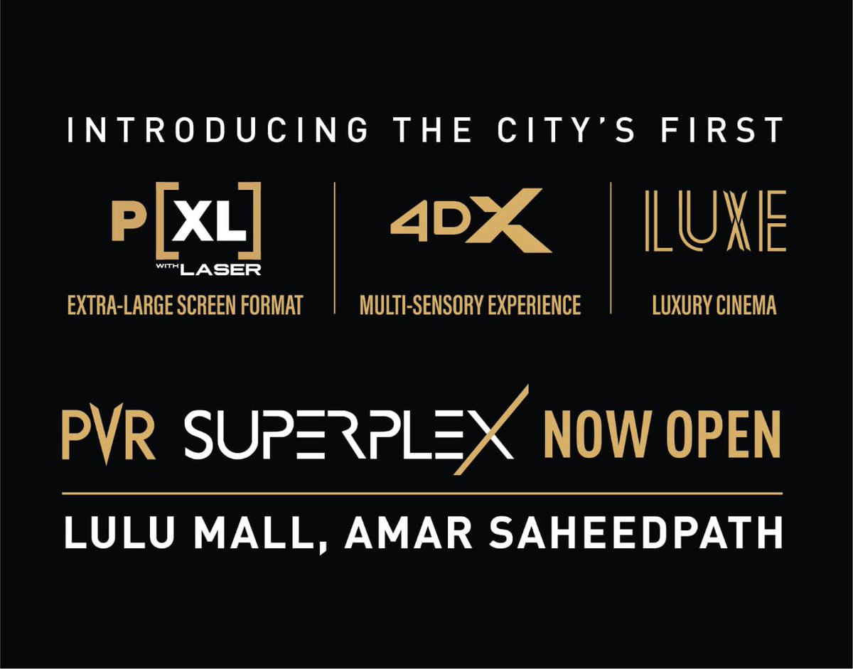 mohitsingh285's tweet image. देश के सबसे बड़े राज्य की राजधानी लखनऊ का सबसे बड़ा और शानदार लक्ज़री सिनेमा, 11 स्क्रीन #PVR #Superplex #LuluMall #Lucknow अब आपकी सेवा में।

आज ही टिकट बुक करें: cutt.ly/BZYqlf5 @_PVRCinemas 
#NowOpen #PVRLucknow #LuluMallLucknow #Movies #Cinema