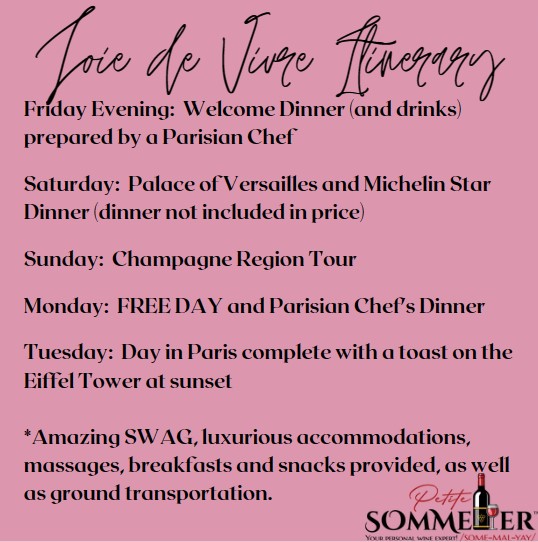 Care to know what we will be doing on our luxurious wine trip?  Here is a brief look at our itinerary.
#winetrip #winetravel #winetourism #paris #france