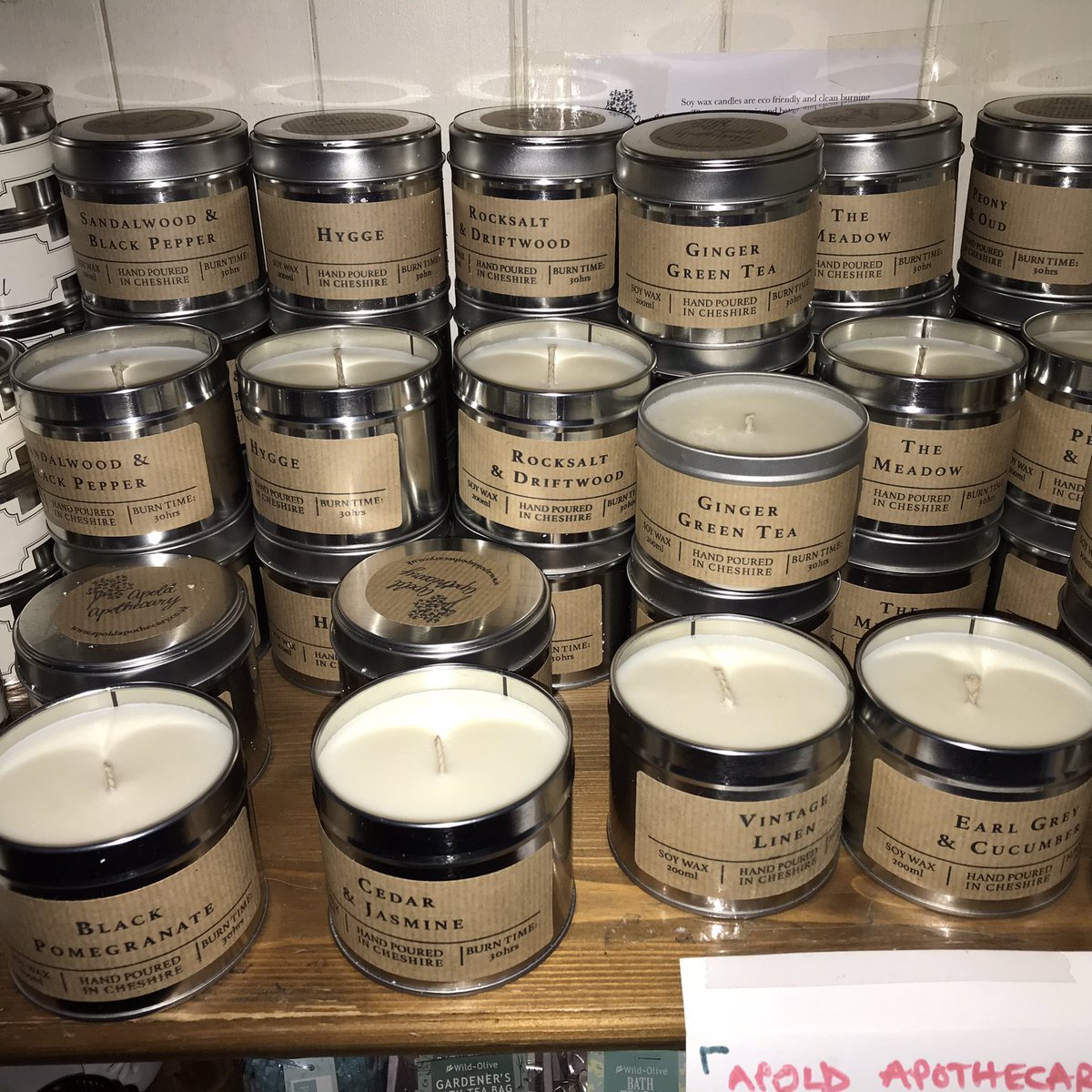 Also #FullyRestocked with these fabulous #TinCandles from @pintailcandles and @apoldapothecary - too many to choose from 🤔? #BishyRoadShopping #WhatAChoice #ScentedCandles