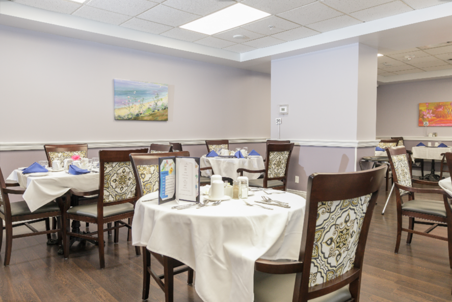 Check out this dining chair refresh we did for Redwoods Retirement. The beautiful pattern on these chairs really makes them pop! #furniturerefresh