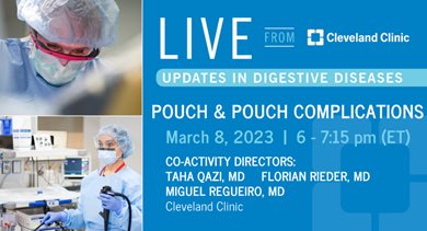 #LIVEfromCleClinic Mar 8 POUCH & POUCH COMPLICATIONS. Surg & Med Mgmt w case discussions. Join @MRegueiroMD @IBD_FloMD @tqaziMD @drtracyhull @KatieFalloonMD @HolubarStefan @JessPhilpottMD, @CleClinicMD. Complimentary CME MOC event. REGISTER today at bit.ly/LIVECCMar8