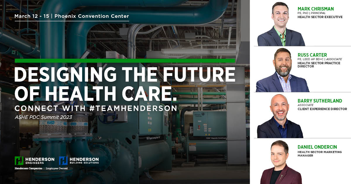 hendersonengs's tweet photo. Our #health sector experts' favorite week of the year is almost here: @ASHEAHA #PDCSummit. Be on the look out for these #TeamHenderson members if you're attending. We are excited for a week of education, collaboration, and, most of all, connecting with industry partners. https://t.co/j5qrrn7kHy