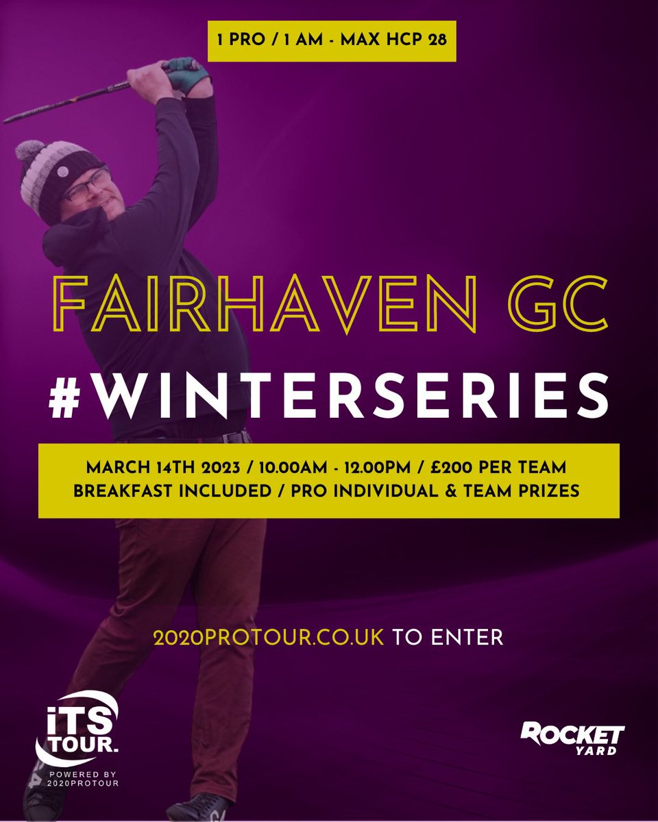 2020protour's tweet image. 📣 FULL HOUSE 📣

The first #WinterSeries is a FULL HOUSE with 34 teams of 2 battling it out at @Worksopgolfclub 

➕ 34 pros also compete for over a £3000+ prize fund 

TEE TIMES ⏰ and days info here bgtma.bluegolf.com/bluegolfw/bgtm…

Next event @FairhavenGolf nearly FULL ⚠️