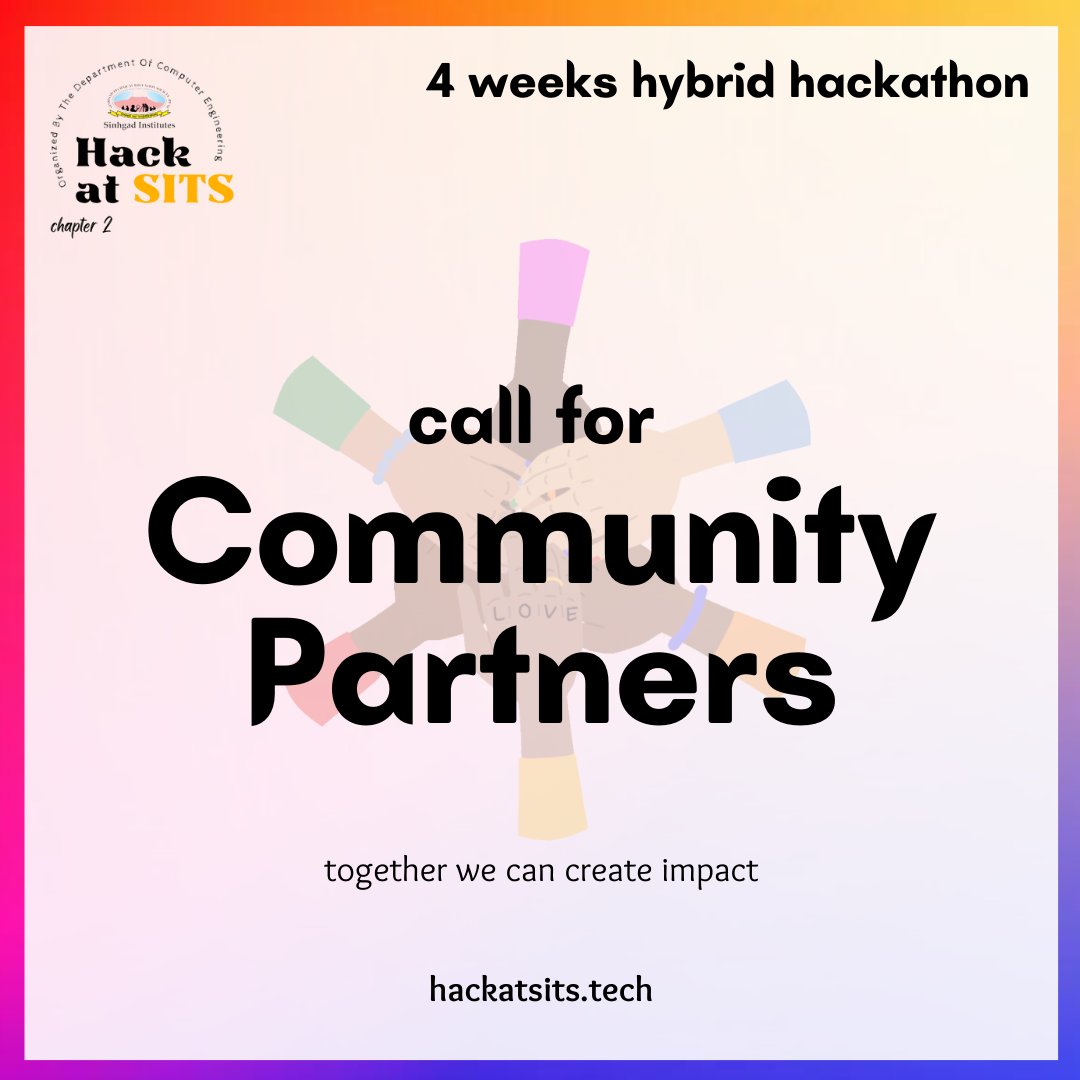 hackatsits's tweet photo. We are excited to announce the opening of our Community Partner registration for Hack At SITS! As a community partner, you will have the opportunity to collaborate with us.

To register as a Community Partner, please complete our Google Form [https://t.co/lA5Q4emXlq] https://t.co/kq8RpX4jbY