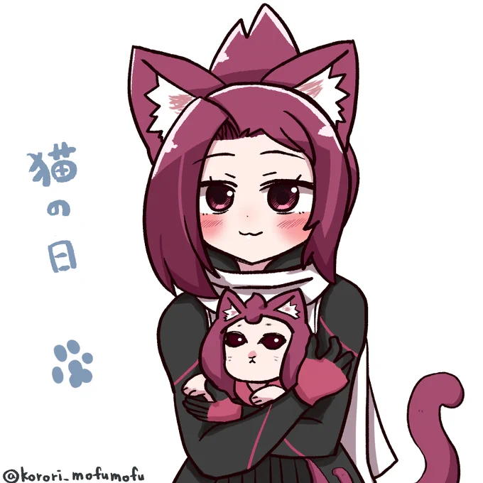 『猫の日の猫耳りんちゃんとりつ姉猫』にゃ #ケムリクサ #ケムリクサファンアート #irodori #猫の日 #イラスト 