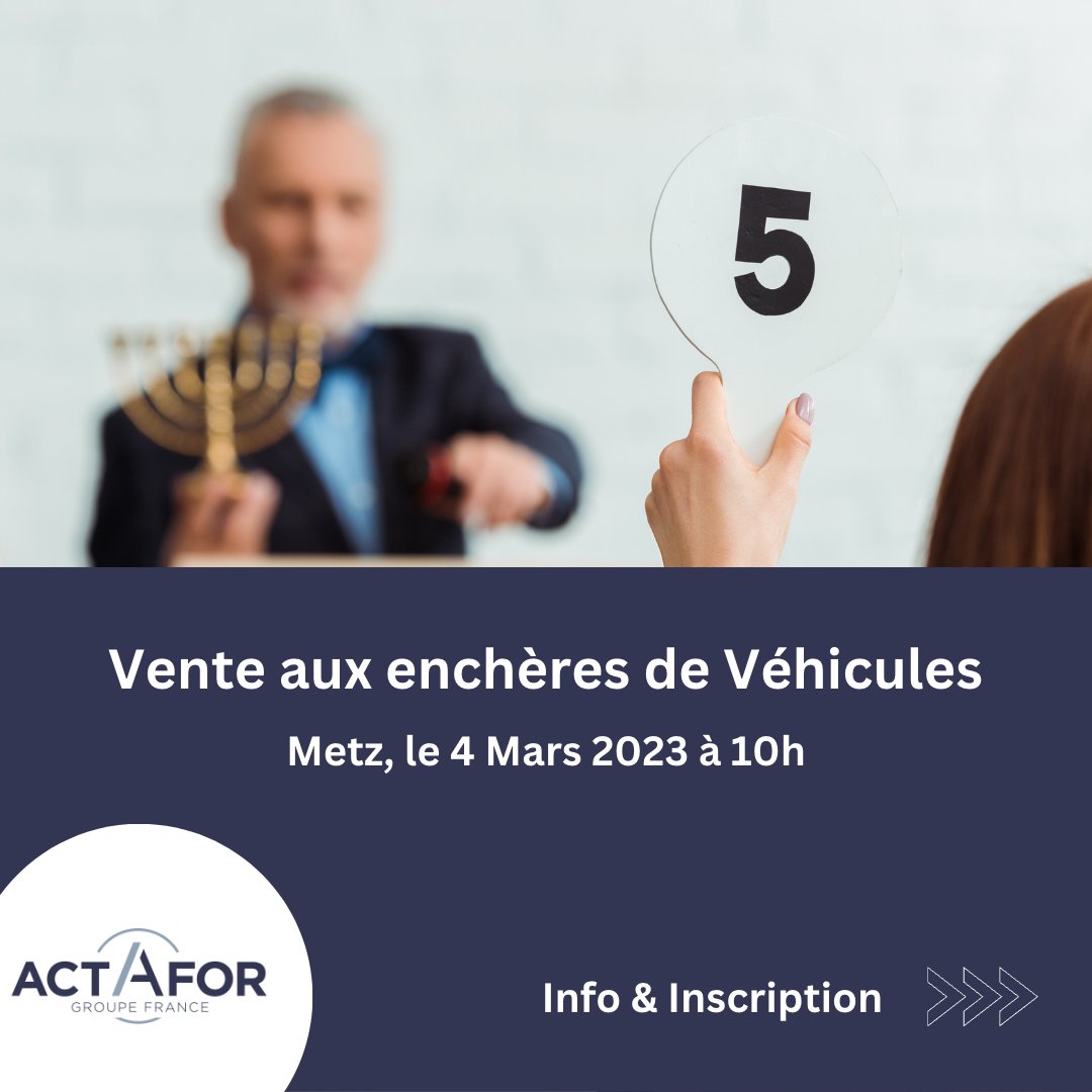 actafor's tweet photo. #Encheres Vente aux enchères de véhicules utilitaires à Metz le 4 Mars 2023

🗓️ Samedi 4 Mars 2023
⏱️ Vente à 10h00
📍Salle des ventes, 5 rue des Nonnetiers, Metz
Info &amp; Inscription via le premier lien en commentaire ⬇️
#metz #vente #vehicules #utlilitaires #venteauxencheres https://t.co/eFOiG1oXfp