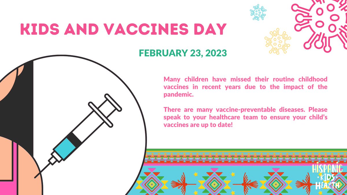 February 23rd, 2023
Happy Kids and Vaccines Day 🧑💉

Protecting our little ones, one shot at a time!  #VaccinesSaveLives #HealthyKids #ProtectOurFuture #ScienceUpFirst #KidsVaccineDay

@ScienceUpFirst @CanPaedSociety @ChildHealthCan @DrGigiOsler @WHO @C19VaccineFacts