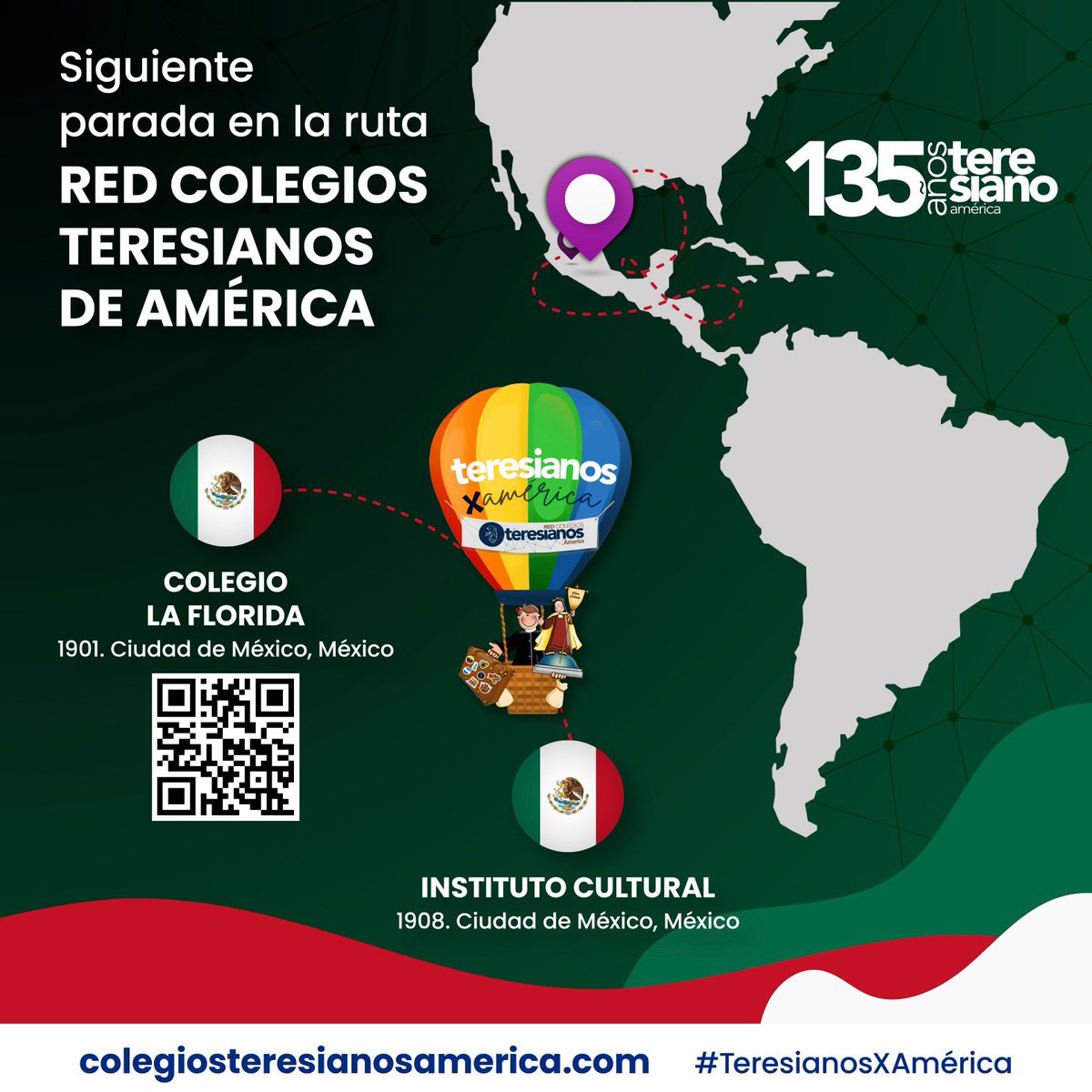 Y nos espera el 5to colegio de América, no te lo pierdas, seguimos en la Ciudad de México, y conoceremos un colegio lleno de compromiso y espíritu teresiano.