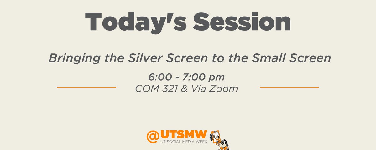 UTSMW's tweet photo. Our final session is this evening at 6 pm hosted by @UTADPR. This will be a hybrid session, in COM 321 or via zoom. Visit the link in our bio for the zoom info. See you then! #UTSMW23
@utkcmst @UTJEM @UTKSIS @UTKnoxville @WUTKTheRock @UTCCI https://t.co/VQ7ew877Hh