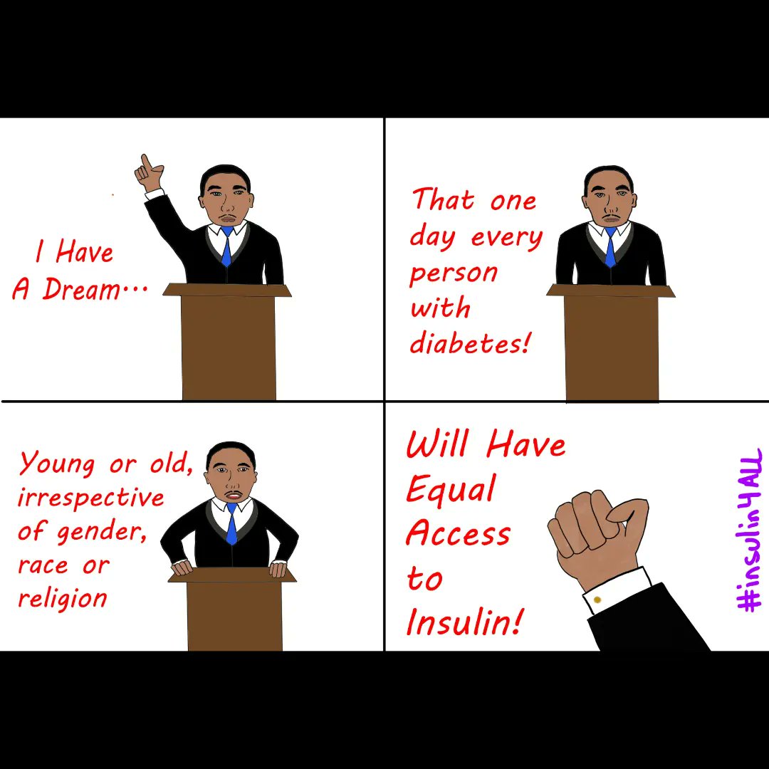 *NEW COMIC*
I borrowed Dr.king's iconic words for insulin advocacy. Just like MLK fought to manifest the dream of a world without Racism. We need to fight to manifest the dream of #Insulin4all! 
LET'S BUILD THE FUTURE TOGETHER.
#diabetes #advocacy #dedoc #dedocvoices <a href="/Kidfears99/">Laura Marston</a>