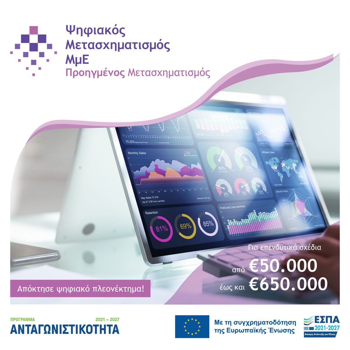 EpidosisGR's tweet photo. Δράση 2 - Αφορά επιχειρήσεις, οι οποίες στοχεύουν στη διεύρυνση της ψηφιακής και τεχνολογικής τους ωριμότητας με ολοκληρωμένες επενδύσεις σε νέες ΤΠΕ

Πληροφορίες: https://t.co/trVQOPb9Zm

Αθήνα: +30 210 681 0690
Θεσσαλονίκη: +30 2310 477725

#EPIDOSIS #ExpandYourBusiness https://t.co/8CMIPvNUc3