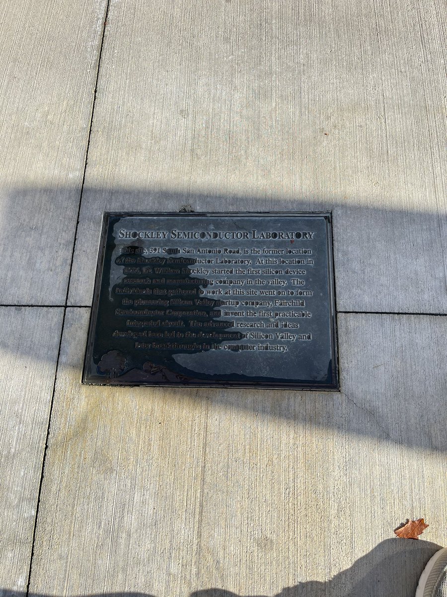 BretLNelson's tweet photo. @elonmusk Shockley Semiconductor on El Camino Real in Mountain View was the birthplace of Silicon Valley, not @HP https://t.co/C9rhLSEcW9