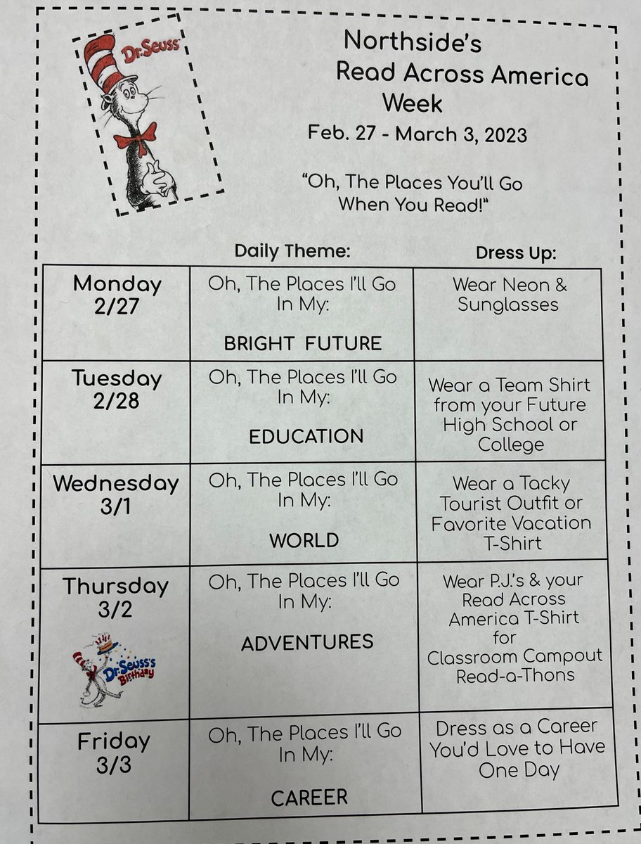NorthsideInt's tweet photo. Read Across America Week https://t.co/Rq9LijQaAE