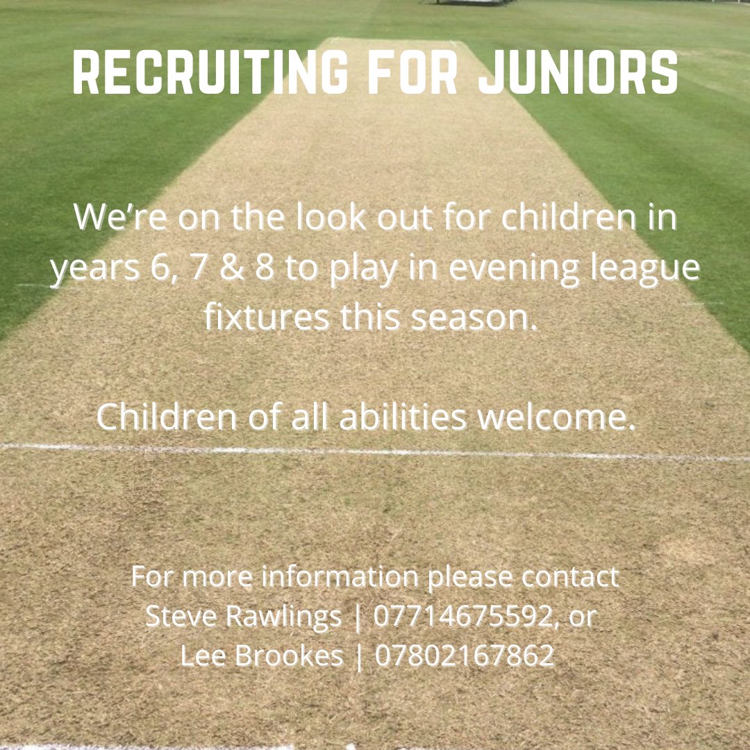 NWhitacreCC's tweet photo. We’re looking for juniors in years 6, 7 or 8 to play in our evening fixtures this season. 

Full details below 👇 https://t.co/jP6iZ1N2Of