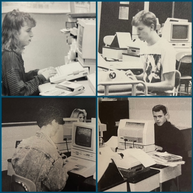 KenstonSchools's tweet photo. 📸#kenstontbt Do you remember when computers looked like this?🖥️💽Do you remember the days of dial up internet. 🖳 Reminder of the Internet Safety for Kenston Parents evening with Jesse Weinberger on February 28 at 7pm. #kenstonschools #kenstoninspired #kenstonbombersflytogether https://t.co/vm6GRQESpF
