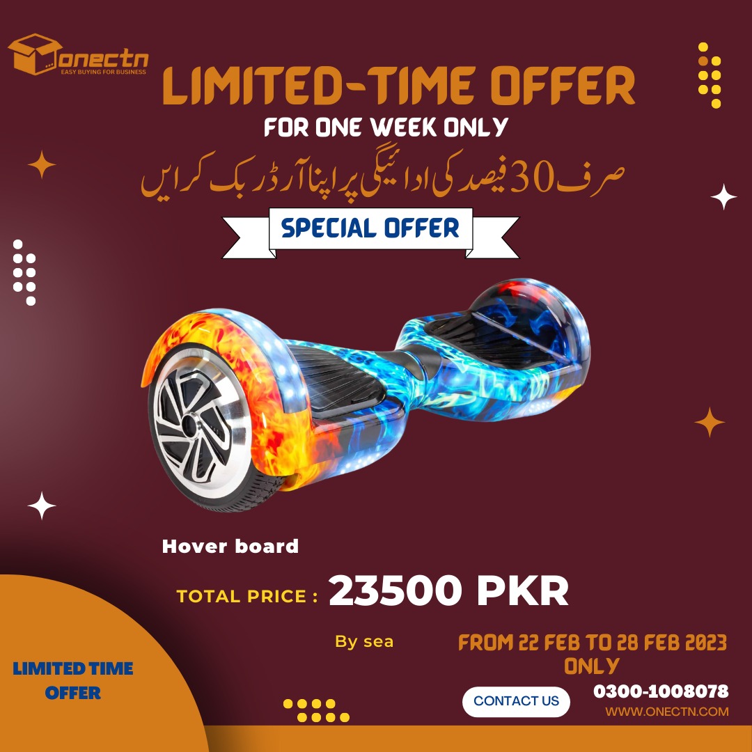 2023 China 6.5" Self Balancing Scooter Hover Board 2 wheel hoverboard 
LIMITED TIME OFFER
FOR ONE WEEK ONLY
ONLY 30% DEPOSIT AND BOOK YOUR ORDER FROM ONECTN.COM 
FROM 22 FEB TO 28 FEB 2023
Order your favourit product Now: onectn.com
#onectn #hoverboard