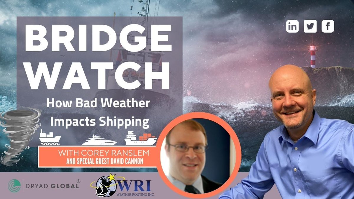 Bridge Watch: Weather Routing for Optimal Voyages 

In this week's Bridge Watch Corey Ranslem, CEO Dryad Global catches up with David Cannon, Director of Yacht Operations / Meteorologist / Racing / Tournament Specialist at Weather Routing Inc.

hubs.la/Q01D1smb0