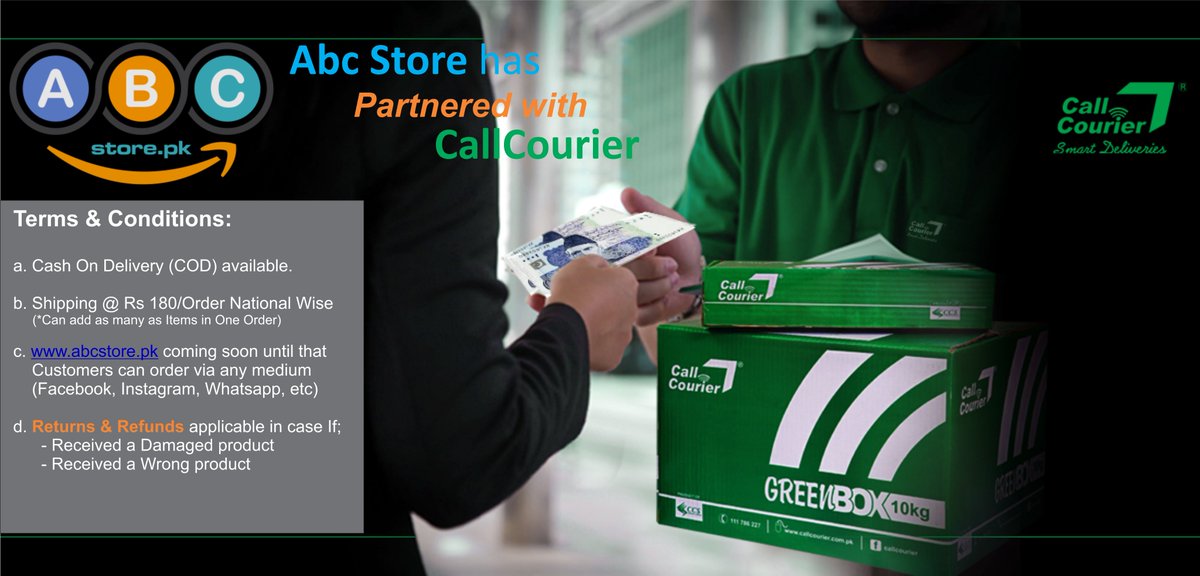 AbcStore has partnered with CallCourier to provide a seamless delivery service to its National & International valuable Customers.