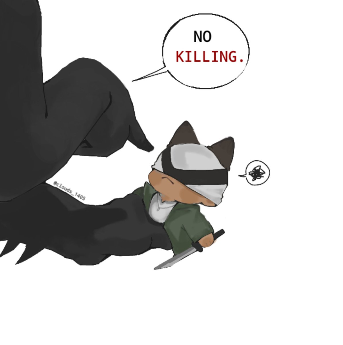 Clouds_1405's tweet image. No killing!😾 #ghostmaker #ghostbat