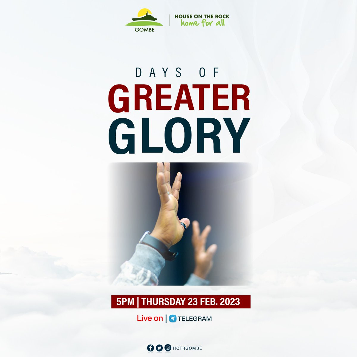 hotrgombe's tweet image. Join us for yet another prayer session this evening at the House on the Rock, Gombe.

#Seeyouinchurch
#Eveningsession
#greaterglory
#greaterworks
#150daysofgreaterglory