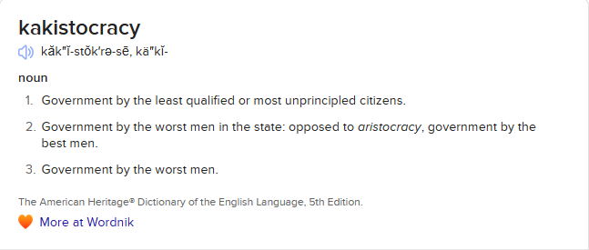 @WitLeeuBoer @JGvanZyl_ZA Seems to be more a KAKISTOCRACY - apt in the Afrikaans sens of the word.