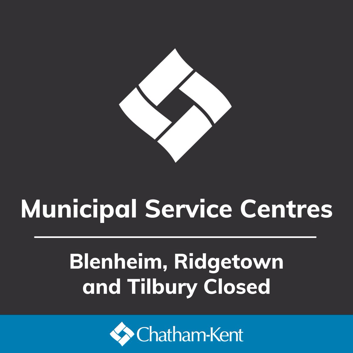 ‼️ The Blenheim, Ridgetown and Tilbury Service Centres are closed due to a power outage. Drop box payments are welcome and will be processed once power is restored. #ckont