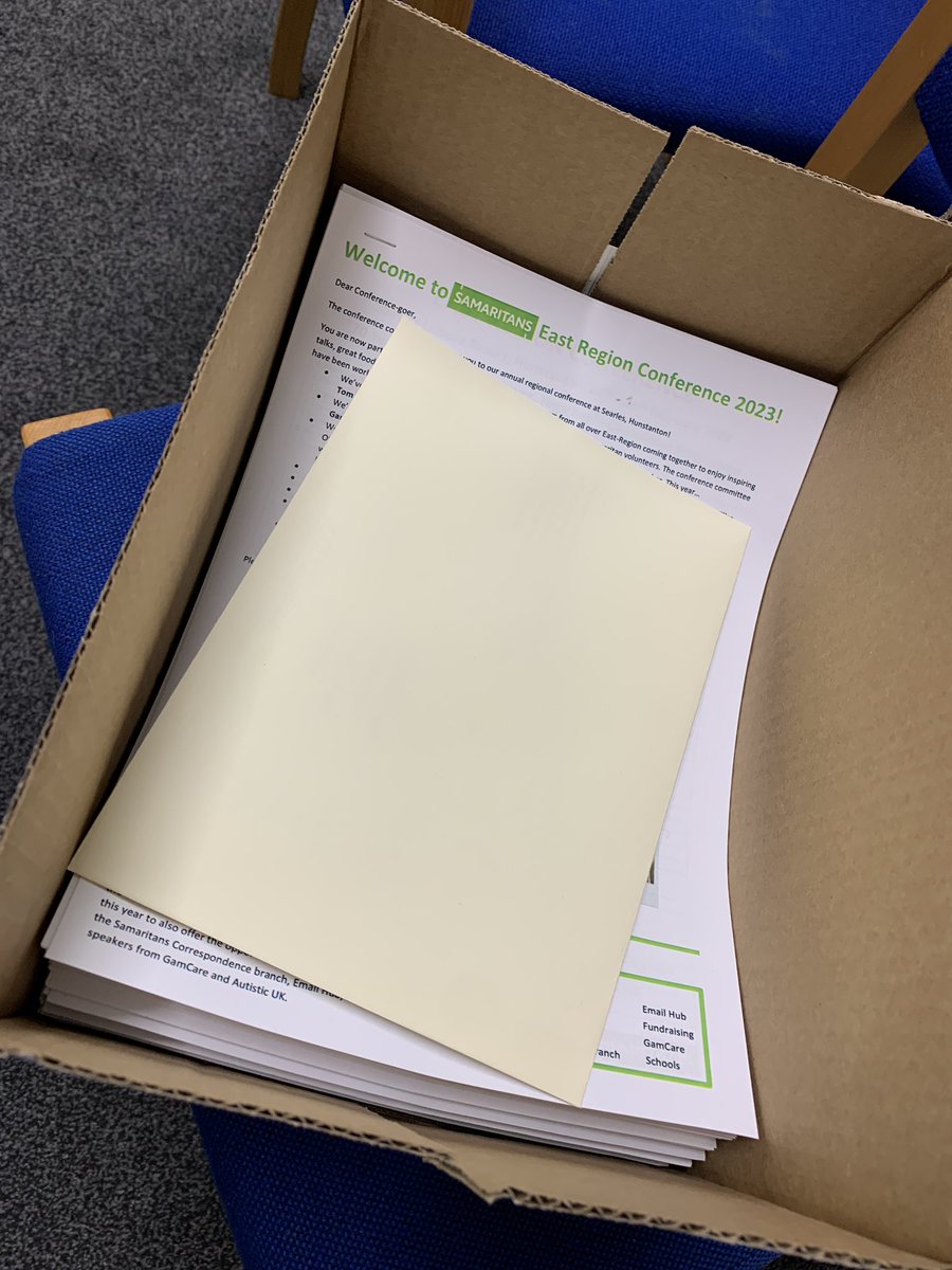 steffanbno's tweet photo. Just grabbed a big box of printing - don’t panic @LouisaBall16, I didn’t jinx it! #SamaritansERC2023 https://t.co/bxXJX8H4gj