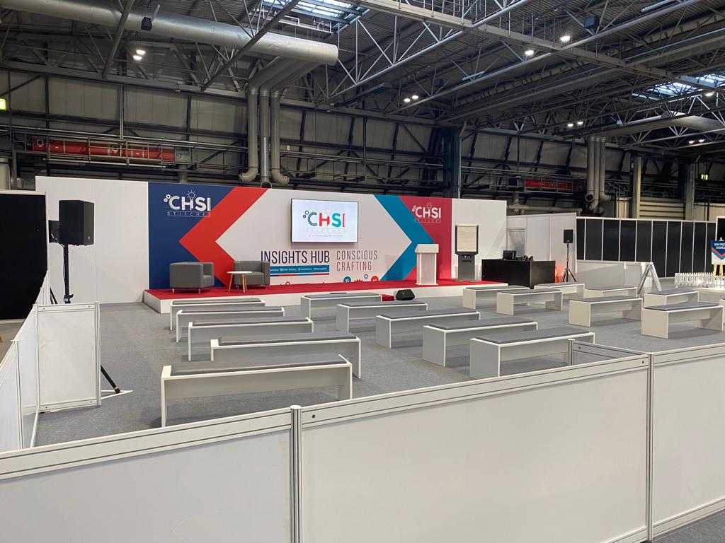 newlan_projects's tweet photo. This week's project:
Supporting our client @Protec_Events to deliver a stage &amp; set, graphics, audio &amp; visual for both the main presentation arena and front entrance at the UK's trade show for the craft industry; @CHSIstitches at @nec_birmingham  . https://t.co/IJ24efRfgE