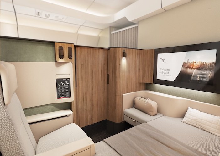 It’s always a treat to see a new first class design, and #qantas and Caon Design have created something special for the Project Sunrise A350s. 20 hours in here would be a delight, not a challenge. aircraftinteriorsinternational.com/news/cabin-des…