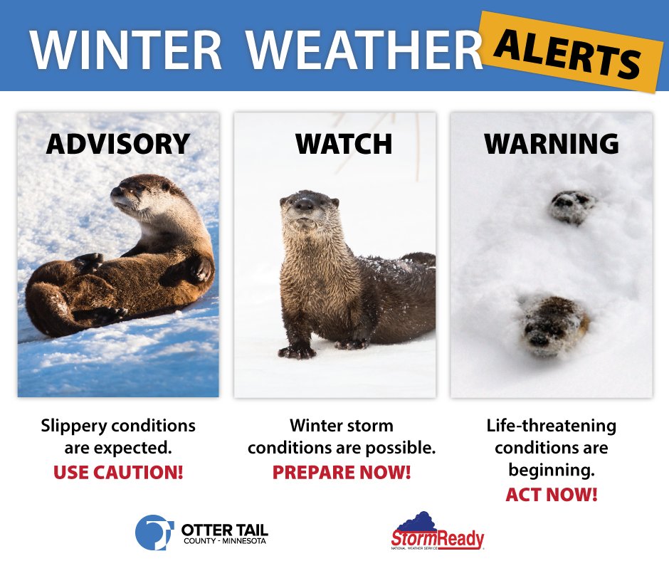 OtterTailCoMN's tweet photo. Know before you go! For road condition information visit https://t.co/Tk2pkQ4vNU or use the app. There you will see the road conditions and can view the plow cameras from MN State roads in your area. #511mn https://t.co/9YJKFN8oLR
