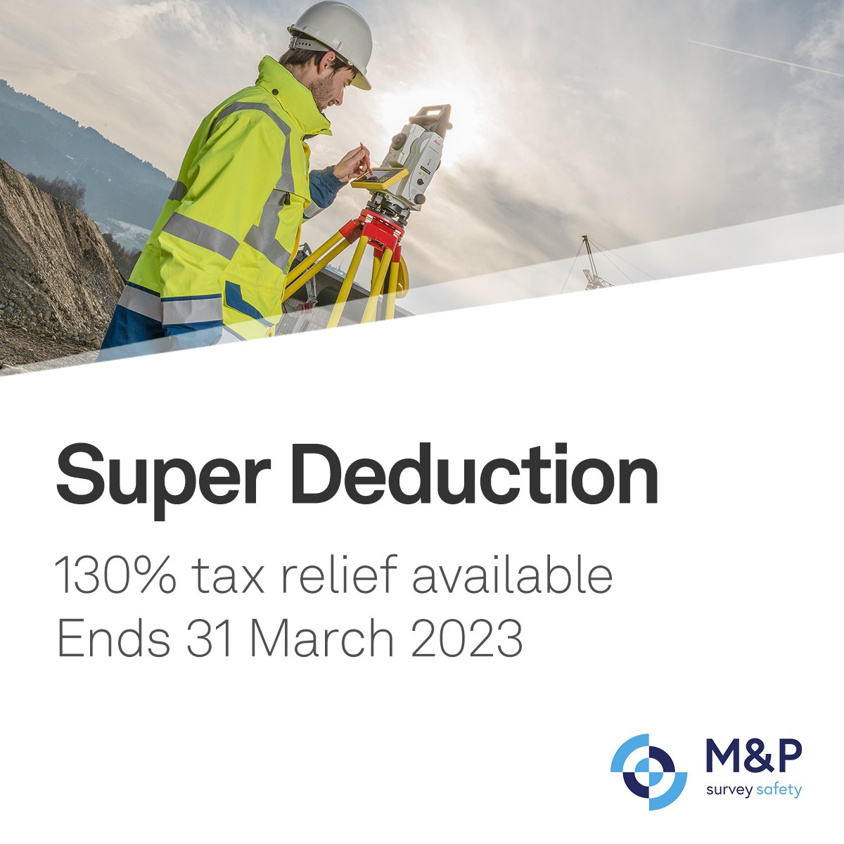 mpsurvey's tweet photo. Financial year end approaching? 📊 If so, you could still benefit from the Super Deduction tax break on new equipment purchases before it ends on 31st March. Contact us today to discuss: https://t.co/gaNpyueePX
#TaxBreak #SuperDeduction https://t.co/RDg5ixkRFr