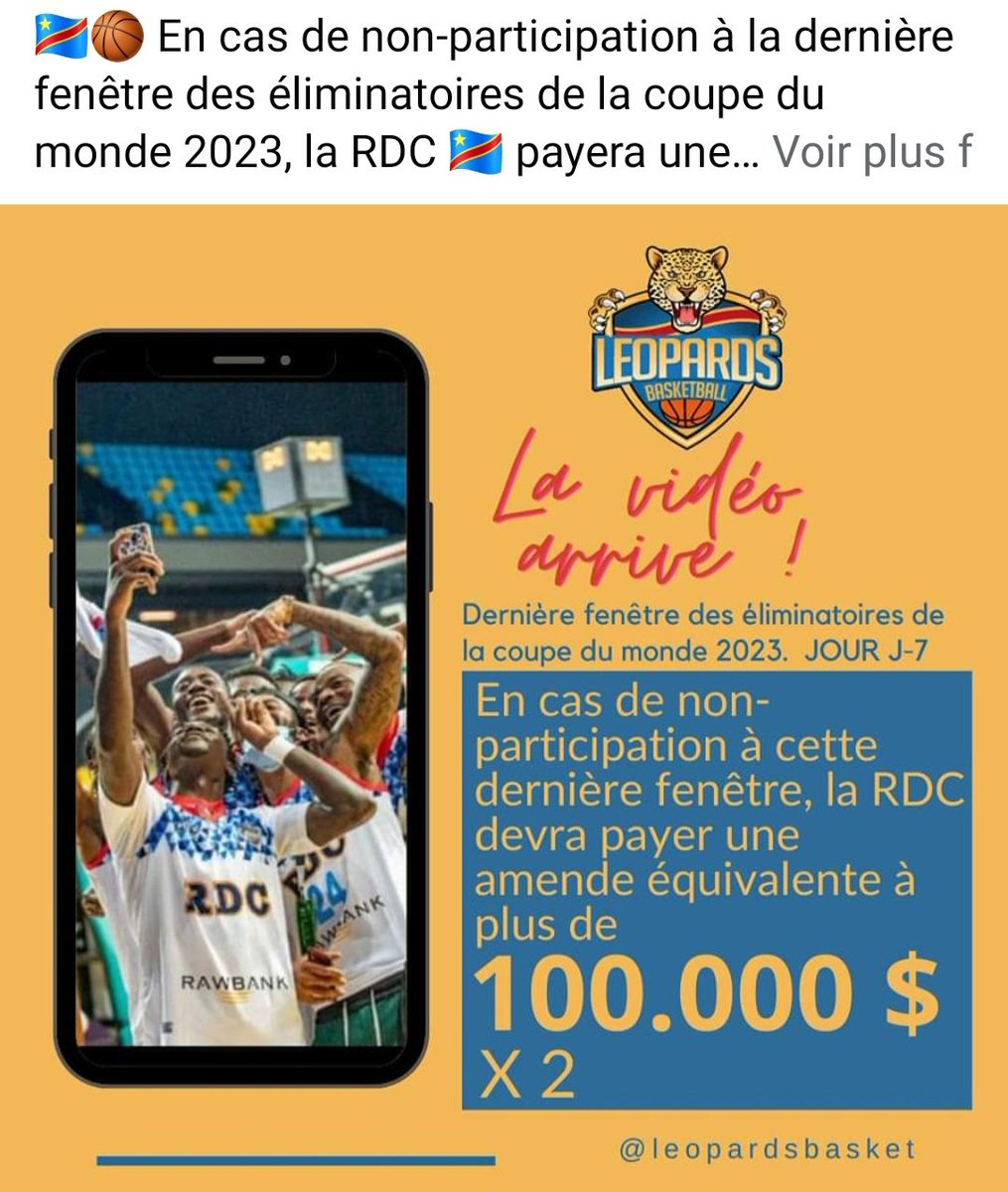 Vous avez triplé le budget de l'état par la même occasion vous tuez le sport, le foot se meurt et le basket-ball qui était agonisant est sur le point de rendre l'âme. @PresidenceRdc les @LeopardsBasket défendent ardemment le drapeau congolais et vous vous devez d'agir pour ça