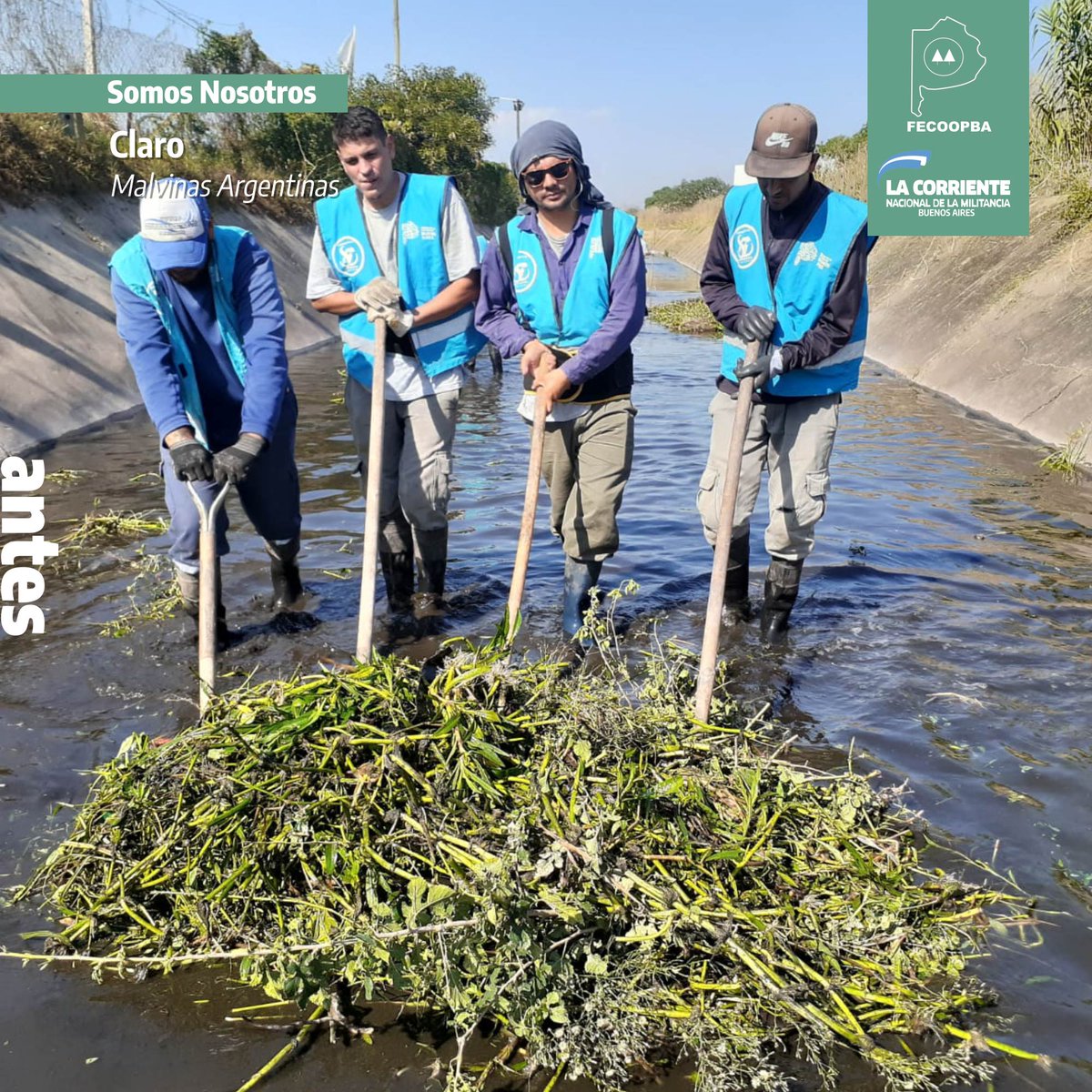 fecoopba's tweet photo. 😚Hola !!

Les mostramos el después y antes del trabajo realizado por 👷🏾‍♀️Somos Nosotros en 💧Claro 🟡 ♻️ Malvinas Argentinas 
Buen Jueves!! https://t.co/MVQJV4gkC3