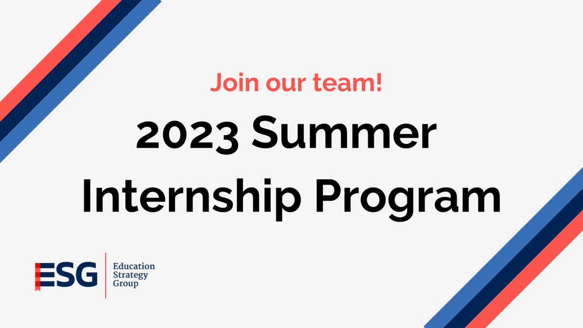 edstrategygroup's tweet photo. We are officially accepting applications for our paid summer internship program! Learn more and apply to join our team today. #internship #edpolicy #edchat https://t.co/pkeYp9L4h0 https://t.co/JqsOAclVrC