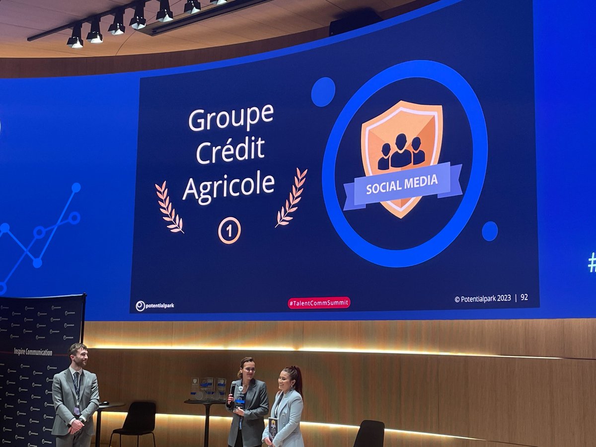 lasuperagence's tweet image. Bravo ! Le @Credit_Agricole remporte l’award des meilleurs réseaux sociaux pour la Marque Employeur ! 👏#PotentialparkSummit2023 #TalentCommSummit