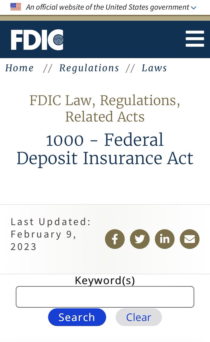 MrManXRP's tweet photo. Word to the wise.
On Feb 9, 2023 the federal deposit insurance act was amended. I’m not certain what the amendment was, but wanted to put you all in the know.
#follow #fdic #fdia #crypto https://t.co/a0FU5sx2QM