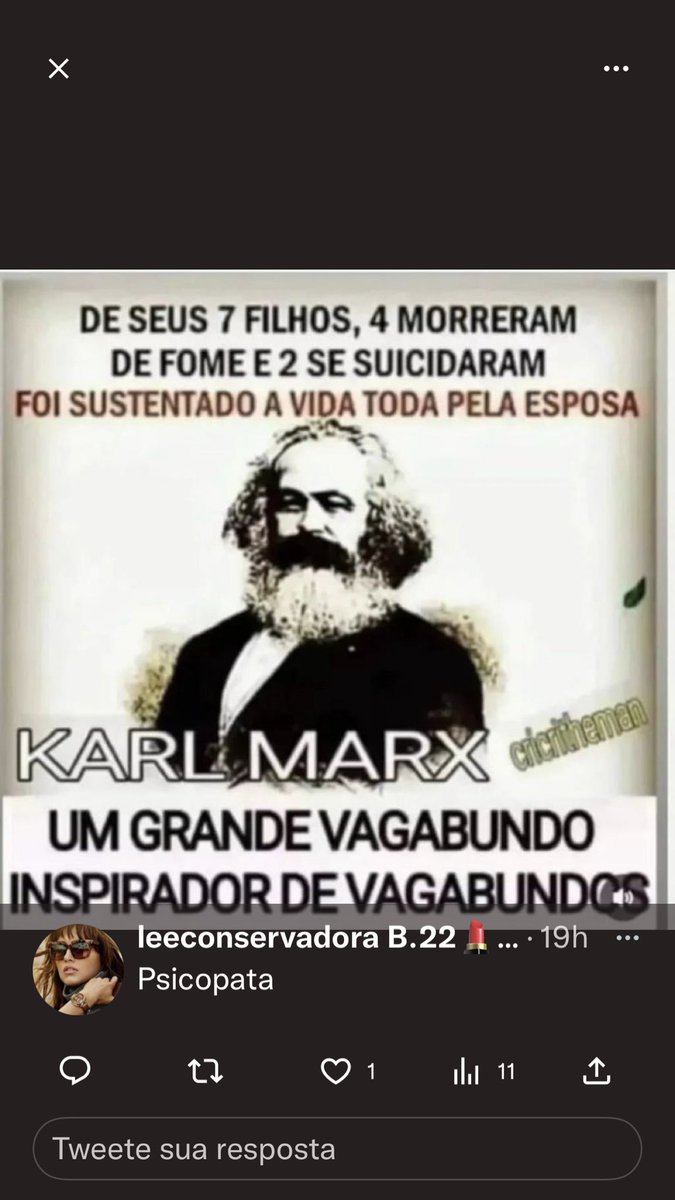 Leeconsevadora's tweet photo. @MarissolNunes @Lenamorenahh @MachadoDarlon Karl Marx https://t.co/NkFq7XfKUp