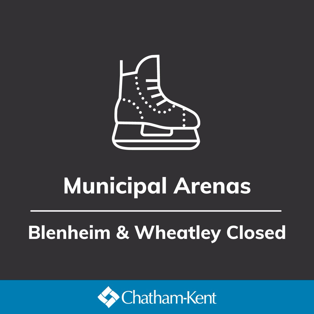 ‼️The Blenheim and Wheatley arenas are currently closed due to power outages. ✳️ NOTE: If the power is still out at 4:00 pm, we will be cancelling bookings for the night and notifying the user groups. #ckont