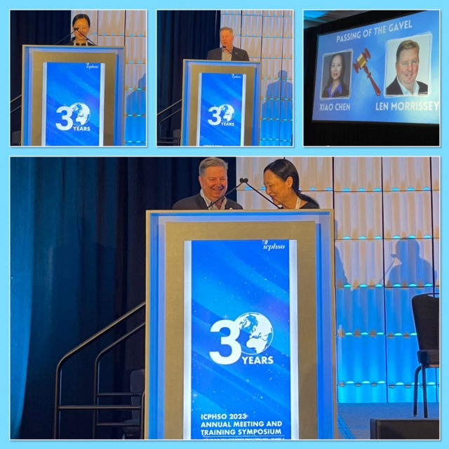 #ICPHSO 2023 Annual Symposium - Passing of the Gavel from Xiao Chen, to Len Morrissey as ICPHSO (Intl Consumer Product Health &amp; Safety Organization) begins its 30th Anniversary Year. #productsafety  #ICPHSO30th  #ICPHSO23