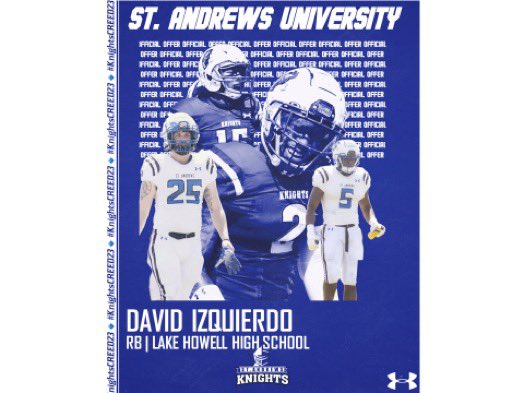 After speaking with <a href="/QB10_Fowler/">Andrew Fowler</a> I’m blessed to have received an offer from <a href="/StAndrewsFB/">SAU Football</a>. Thank you for the opportunity. <a href="/coachlorenzano/">Shaun Lorenzano</a> <a href="/LakeHowellFB/">Lake Howell Football</a> <a href="/Excelspeed12/">Lo Wood</a> <a href="/larryblustein/">Blustein Recruiting</a> <a href="/PrepRedzoneFL/">Prep Redzone Florida</a> <a href="/FLHSRecruiting/">Florida High School Recruiting</a> <a href="/Andy_Villamarzo/">Andy Villamarzo</a> <a href="/247recruiting/">247Sports Recruiting</a> <a href="/NAIA/">NAIA</a> <a href="/NAIAFBALL/">NAIAFBALL</a>