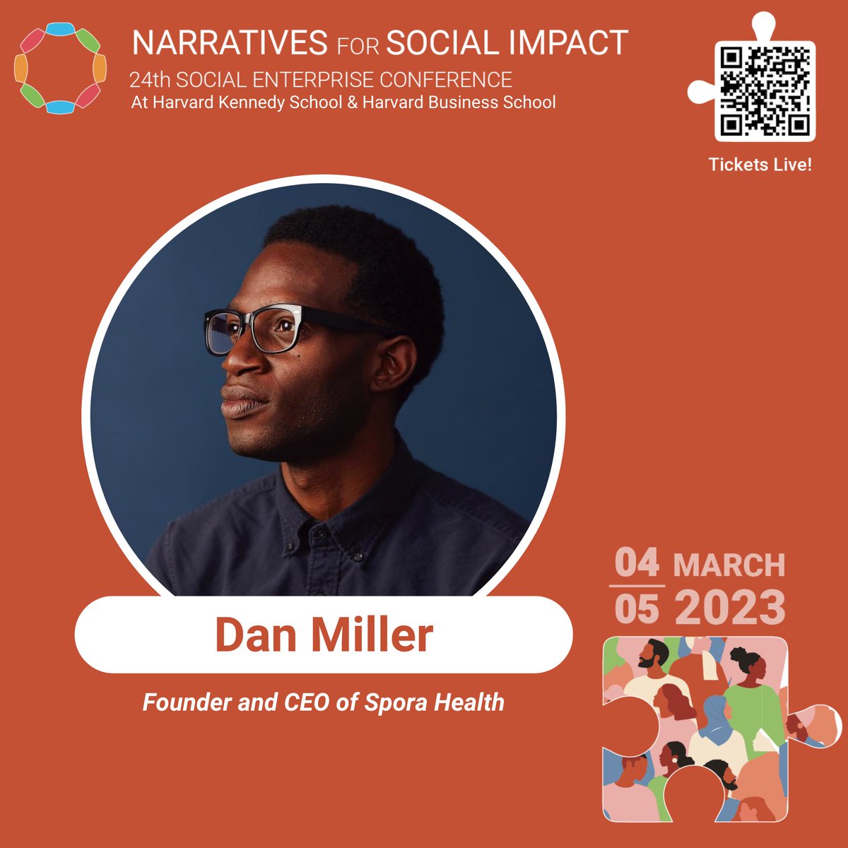 We are happy to announce that Dan Miller, Founder and CEO of @sporahealth, will speak in person at <a href="/secon_harvard/">Harvard Social Enterprise Conference</a> 2023!
He will be talking about Designing Health Equity
Get your tickets and join us at <a href="/Kennedy_School/">Harvard Kennedy School</a> and <a href="/HarvardHBS/">Harvard Business School</a> on March 4-5: eventbrite.com/e/2023-social-…