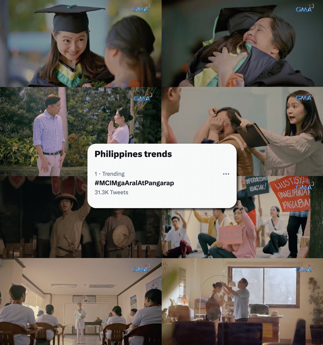 'IT'S AN HONOR'

The finale week of “Maria Clara At Ibarra” is top trending yet again as #MCIMgaAralAtPangarap, the hashtag for the hit show’s second to the last episode, shoots up to number one of Twitter’s Philippine trends. | via <a href="/jaiayap/">Jaia Yap</a>